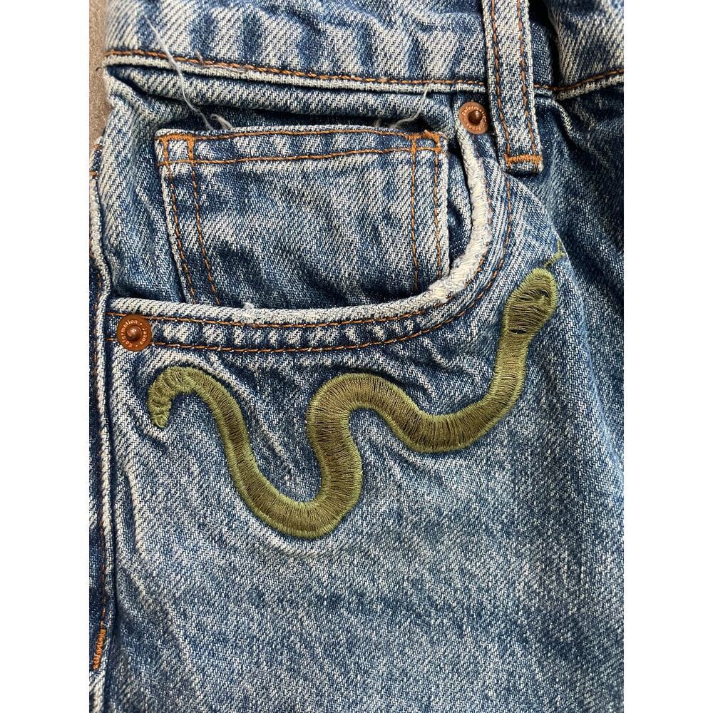Reformation Handcrafted Embroidered Jeans 27 - Picture 7 of 13